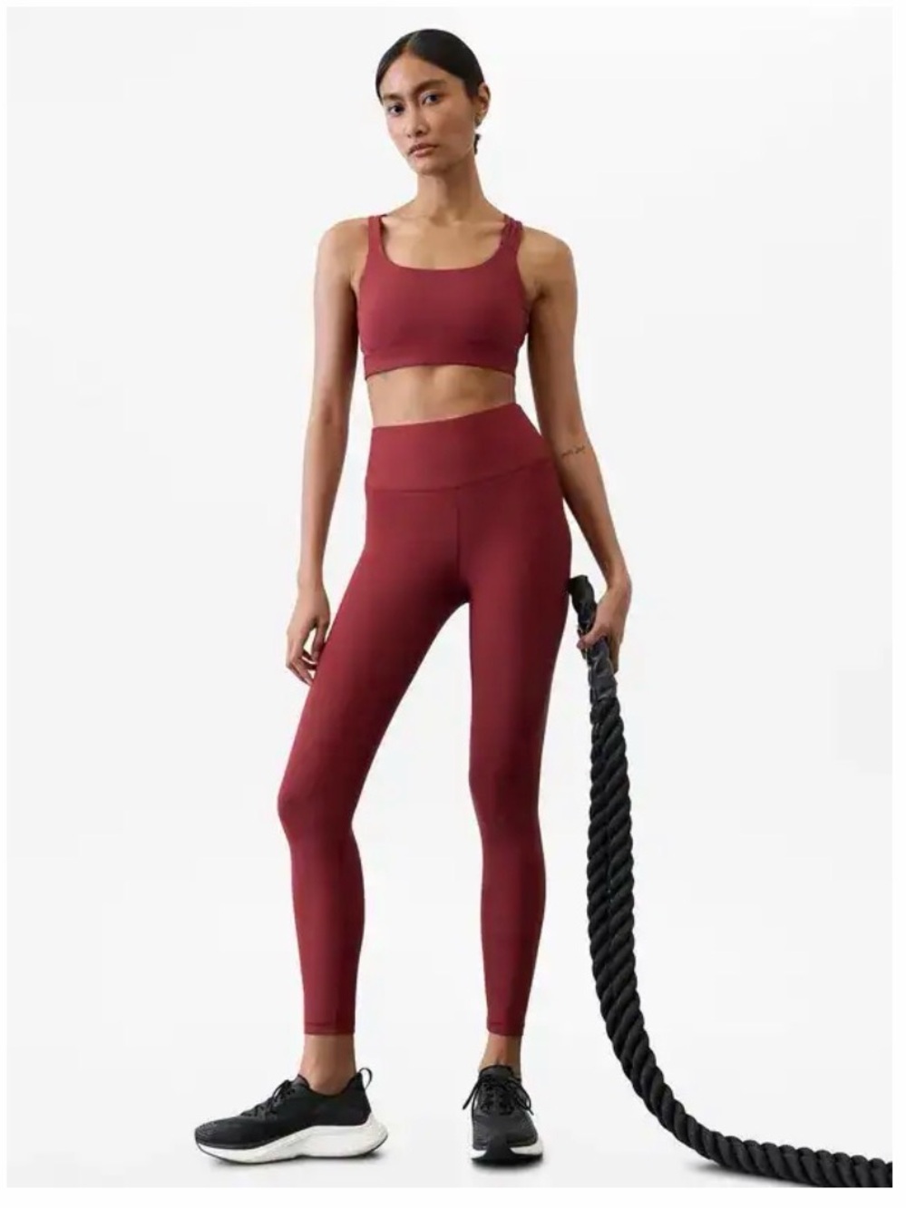 ATHLETA Interval High Rise Legging - Redwood Colour - Large